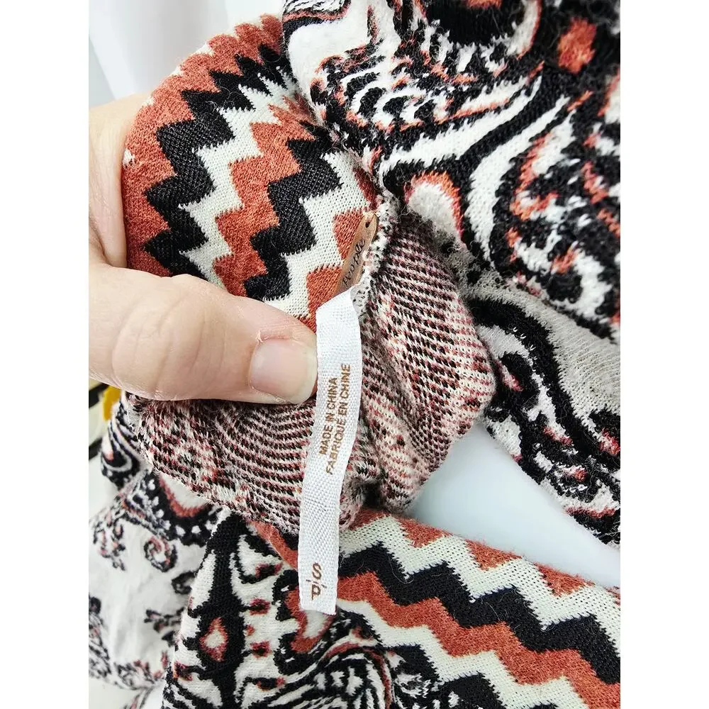 Free People 2-Piece Skirt Top Set Paisley White S